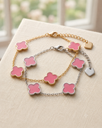 Pink Clover Armband