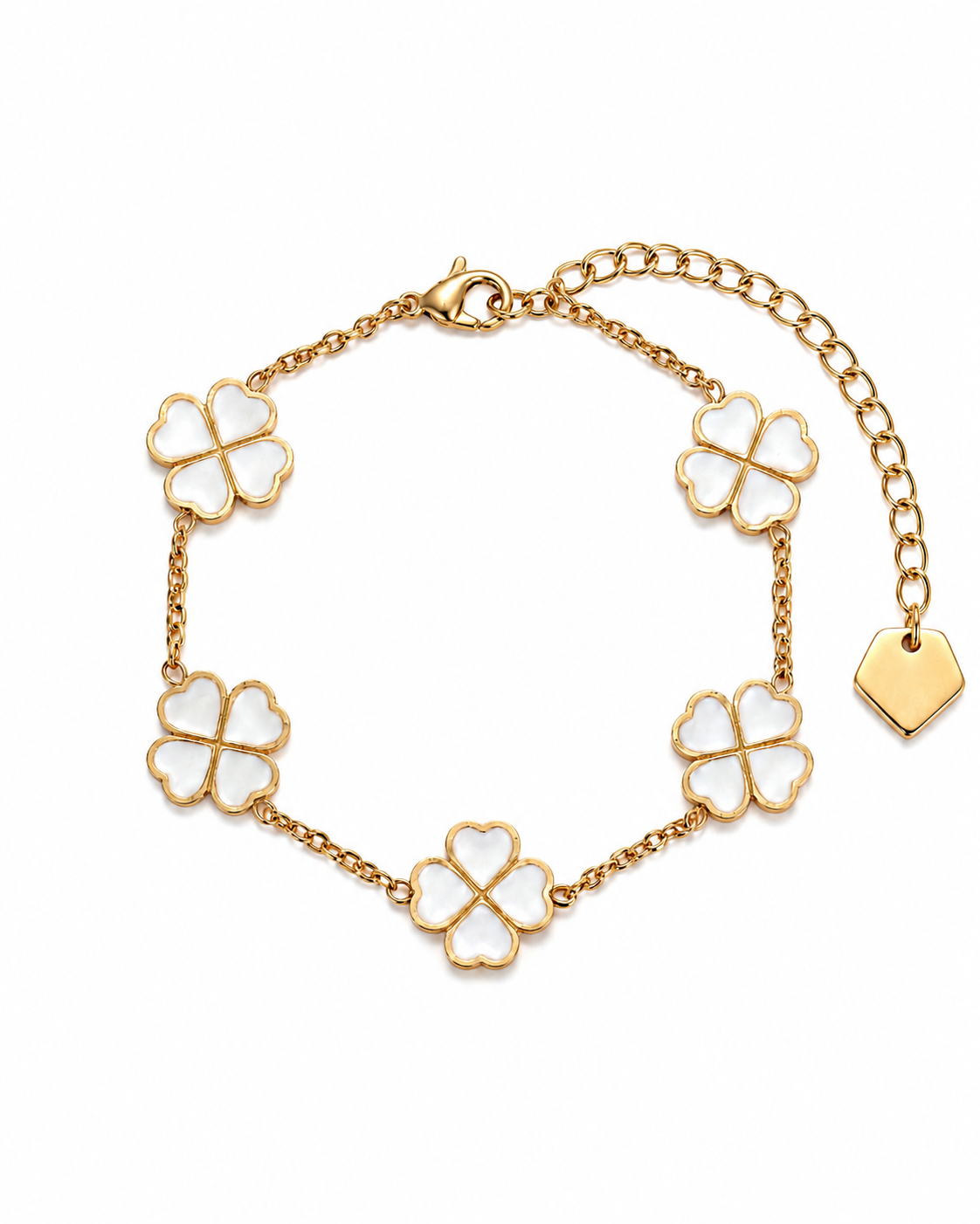 White Classic Clover Armband
